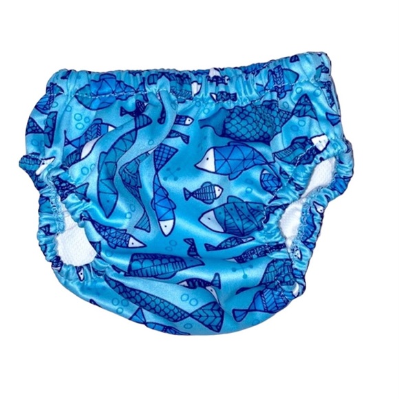 The Honest Co blue fish swim diaper cover size large - Picture 1 of 5